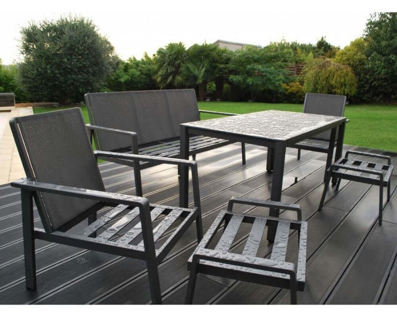 Ensemble repas 7 places ATLANTICO - armatures -Mobilier de jardin - Taravello (2)