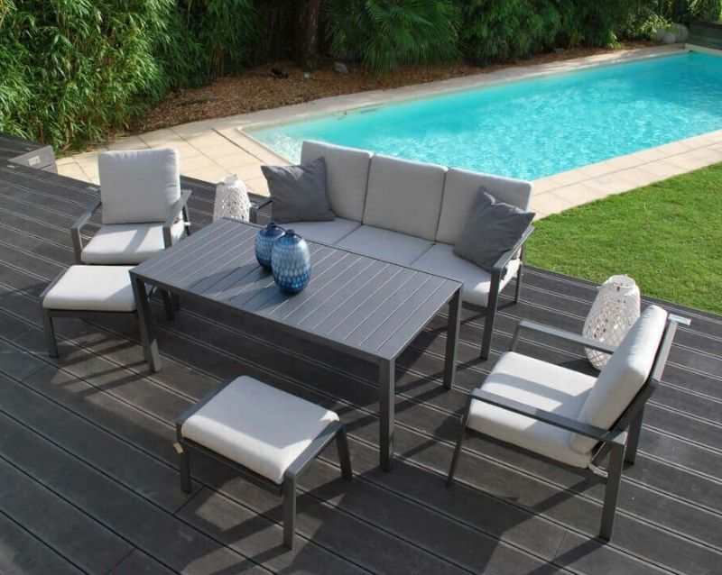 Ensemble repas 7 places ATLANTICO - mobilier de jardin - Taravello